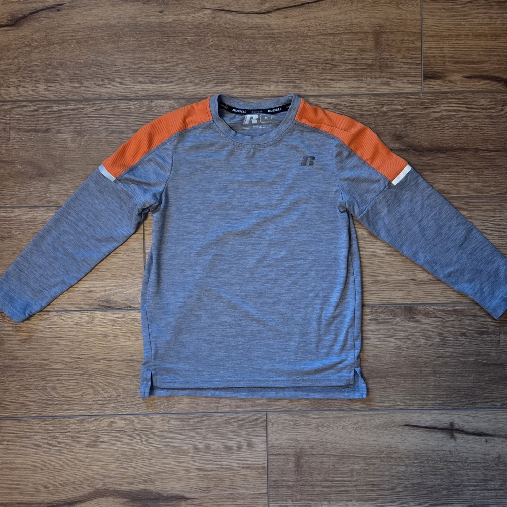 Kids Gray and Orange Long Sleeve Shirt